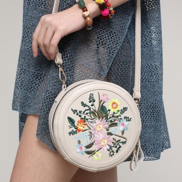 Embroidered Floral Shoulder Bag - Picture 6 of 7